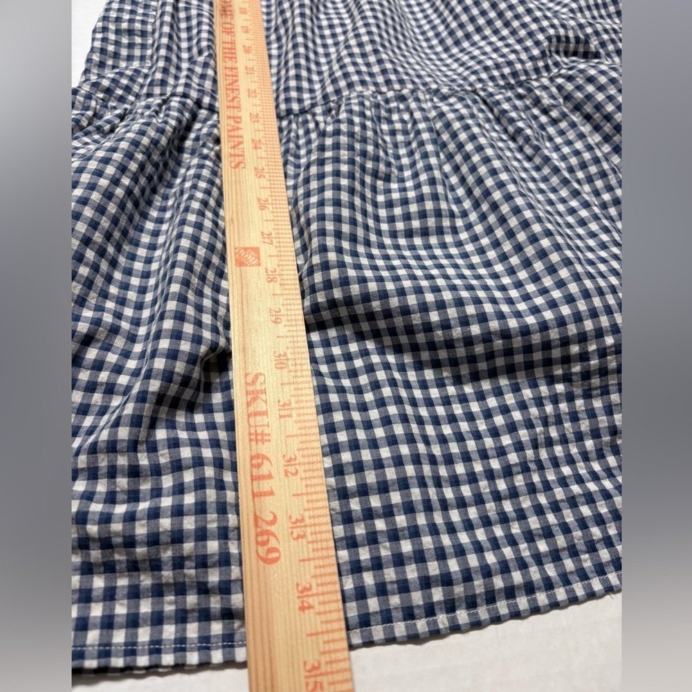 Strapless Blue Gingham Maxi Dress with Cutout - Picture 11 of 14